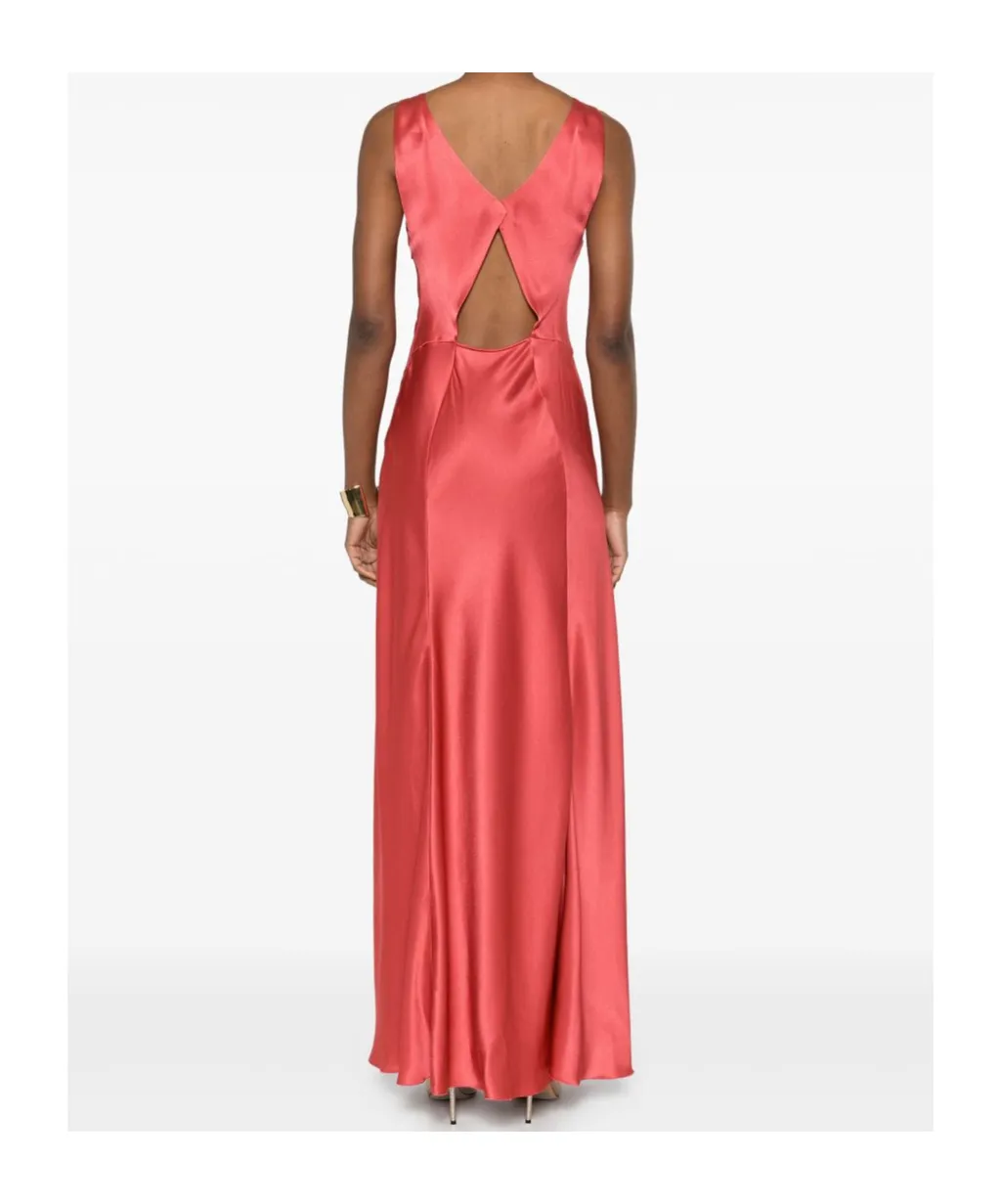 Alberta Ferretti Cut Out Cocktail Satin Dress