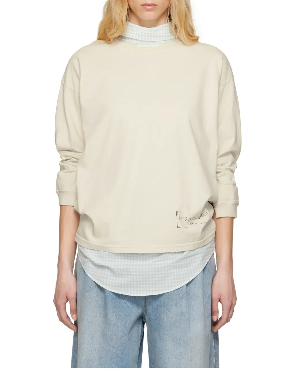 Maison Margiela Logo-Printed Round-Neck Jumper