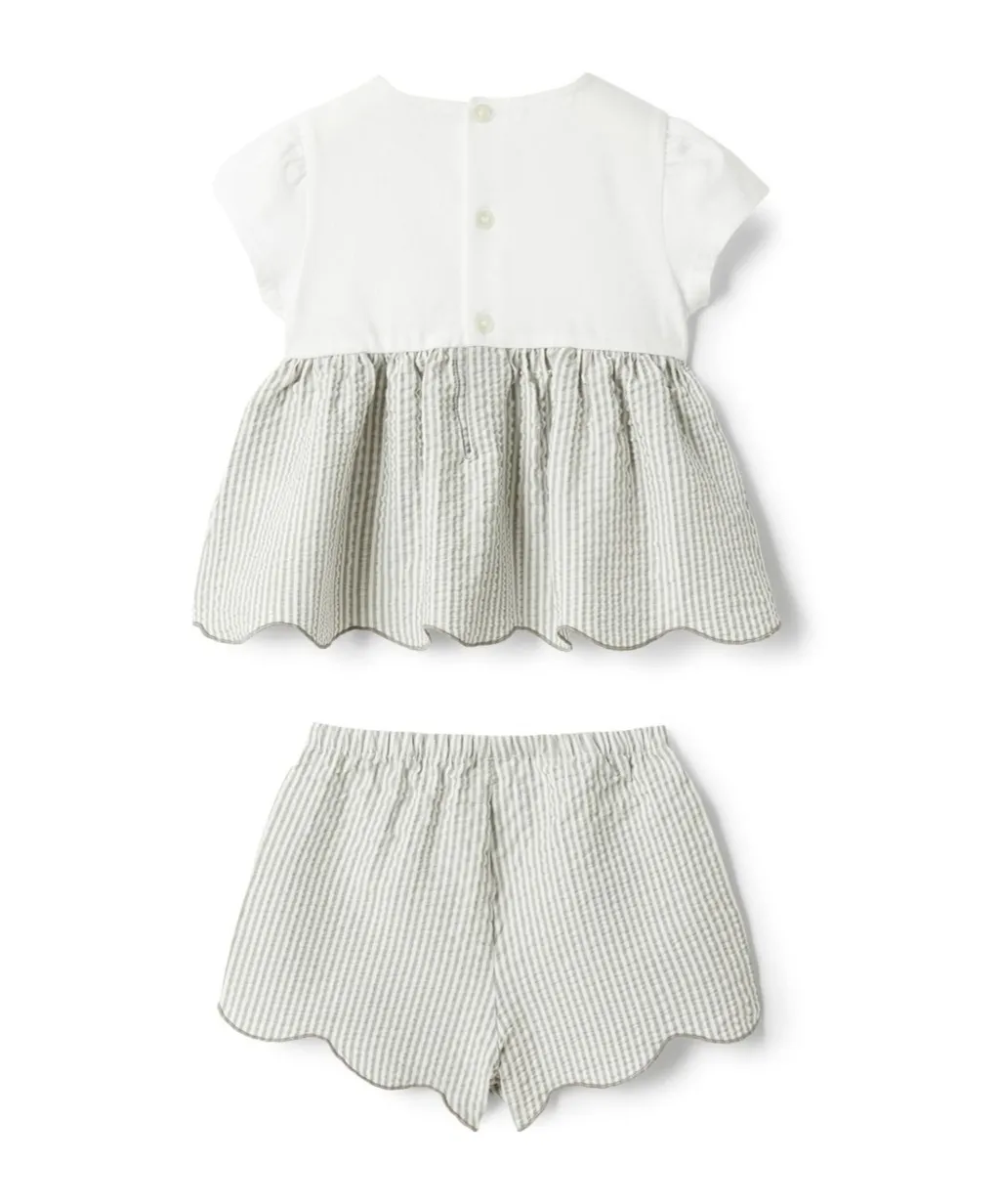Il Gufo Logo Embroidered Shorts Set