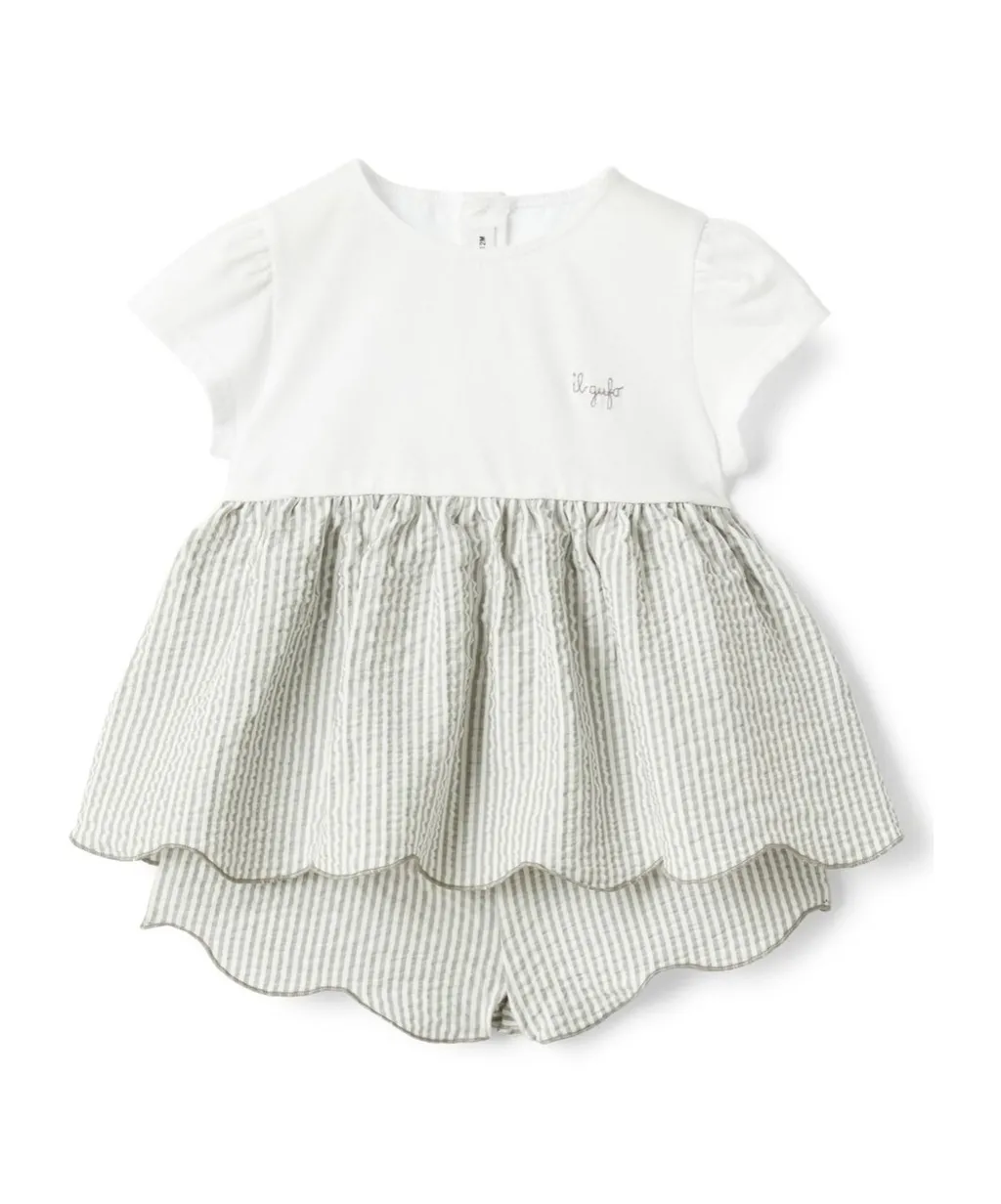 Il Gufo Logo Embroidered Shorts Set