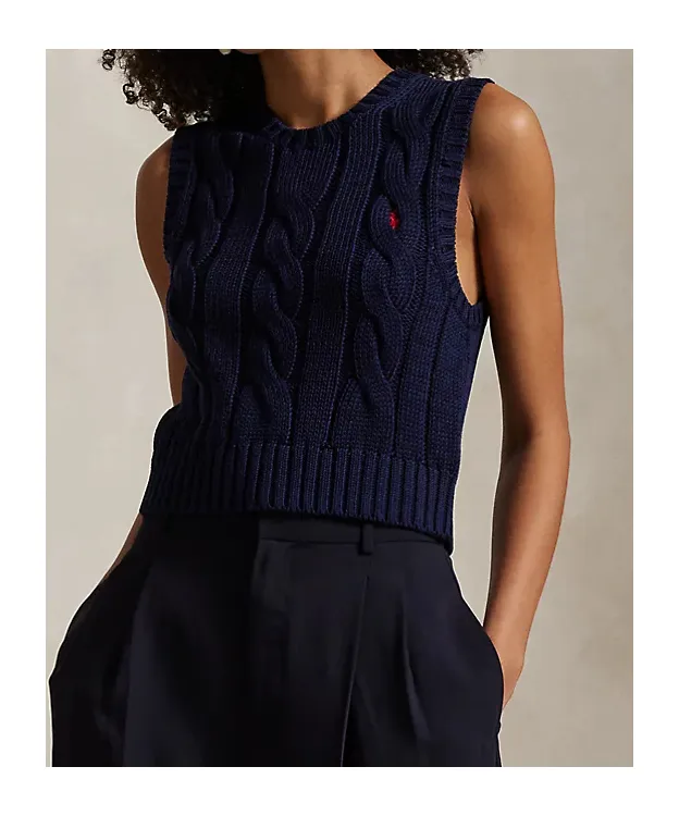 Polo Ralph Lauren Cable-Knit Cropped Vest