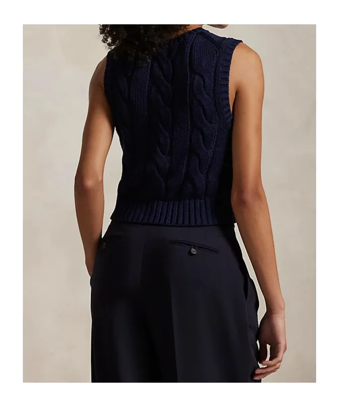 Polo Ralph Lauren Cable-Knit Cropped Vest