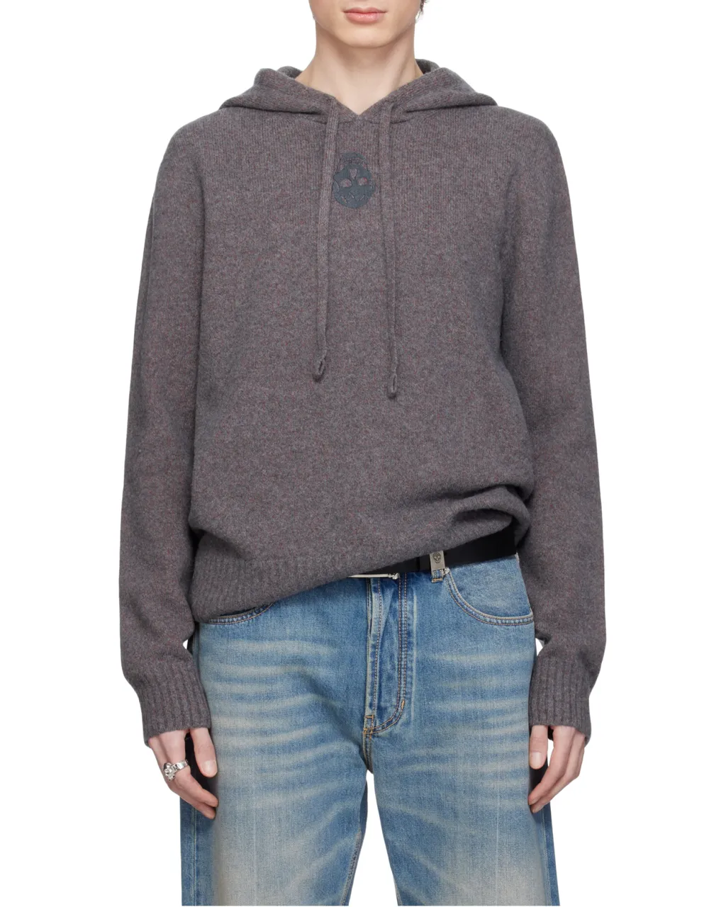 Skull-Embroidered Hoodie