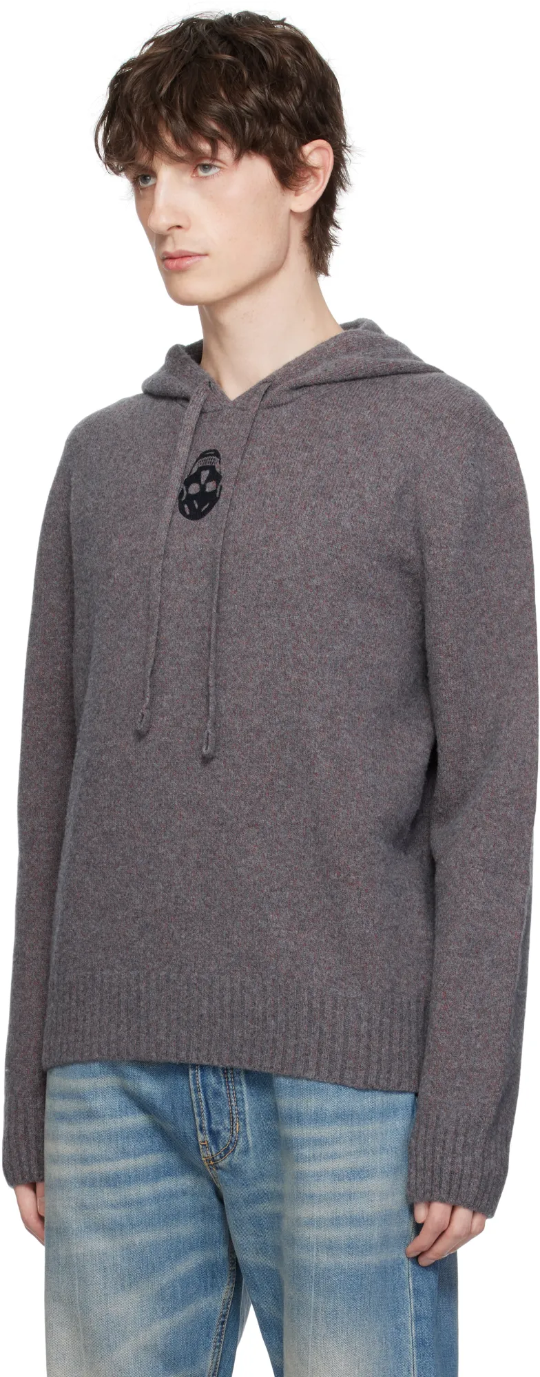 Skull-Embroidered Hoodie