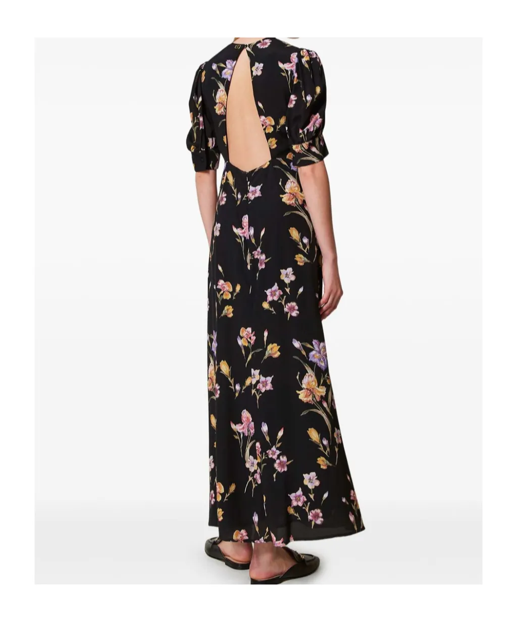 Twinset Floral Printed V-Neck Maxi Dress