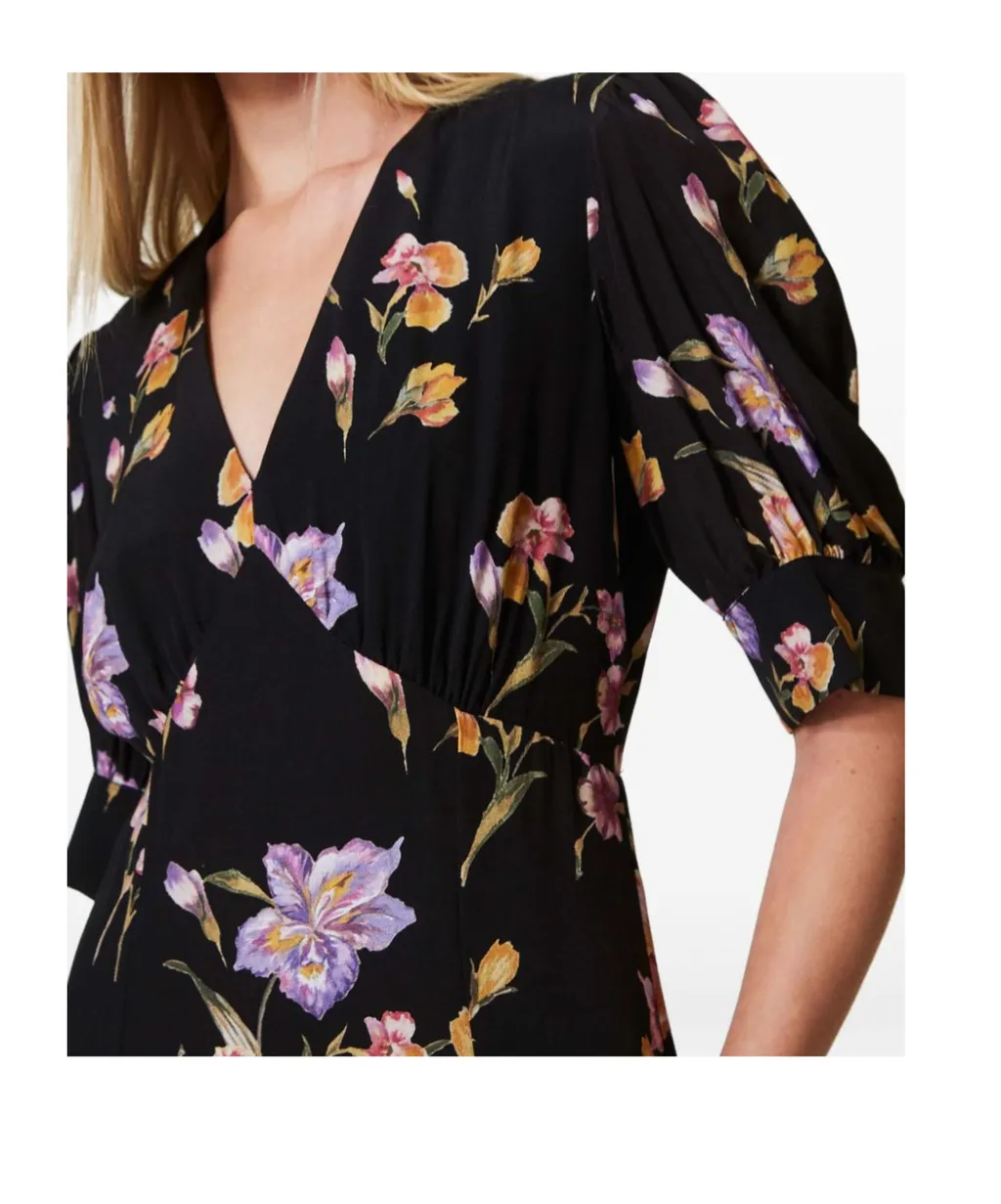 Twinset Floral Printed V-Neck Maxi Dress