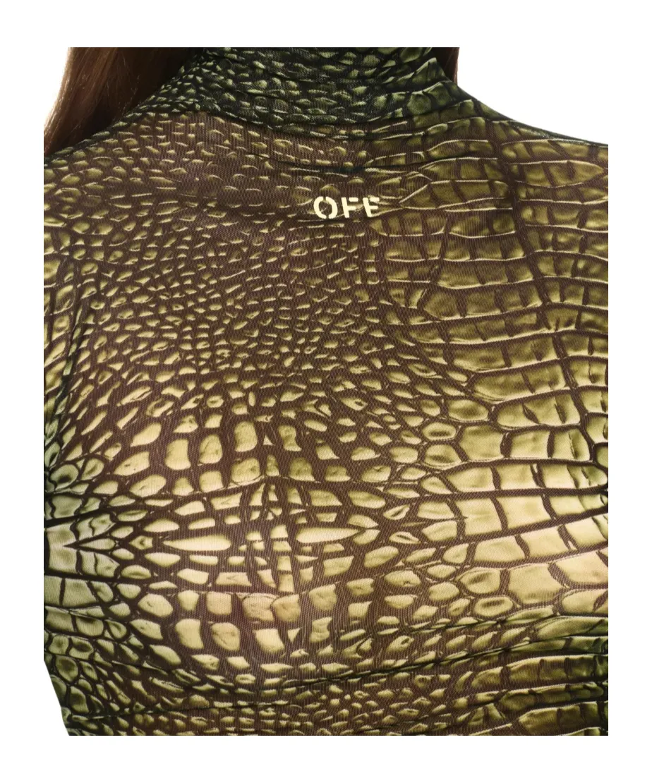Off-White Stamp Mesh Long-Sleeved Top