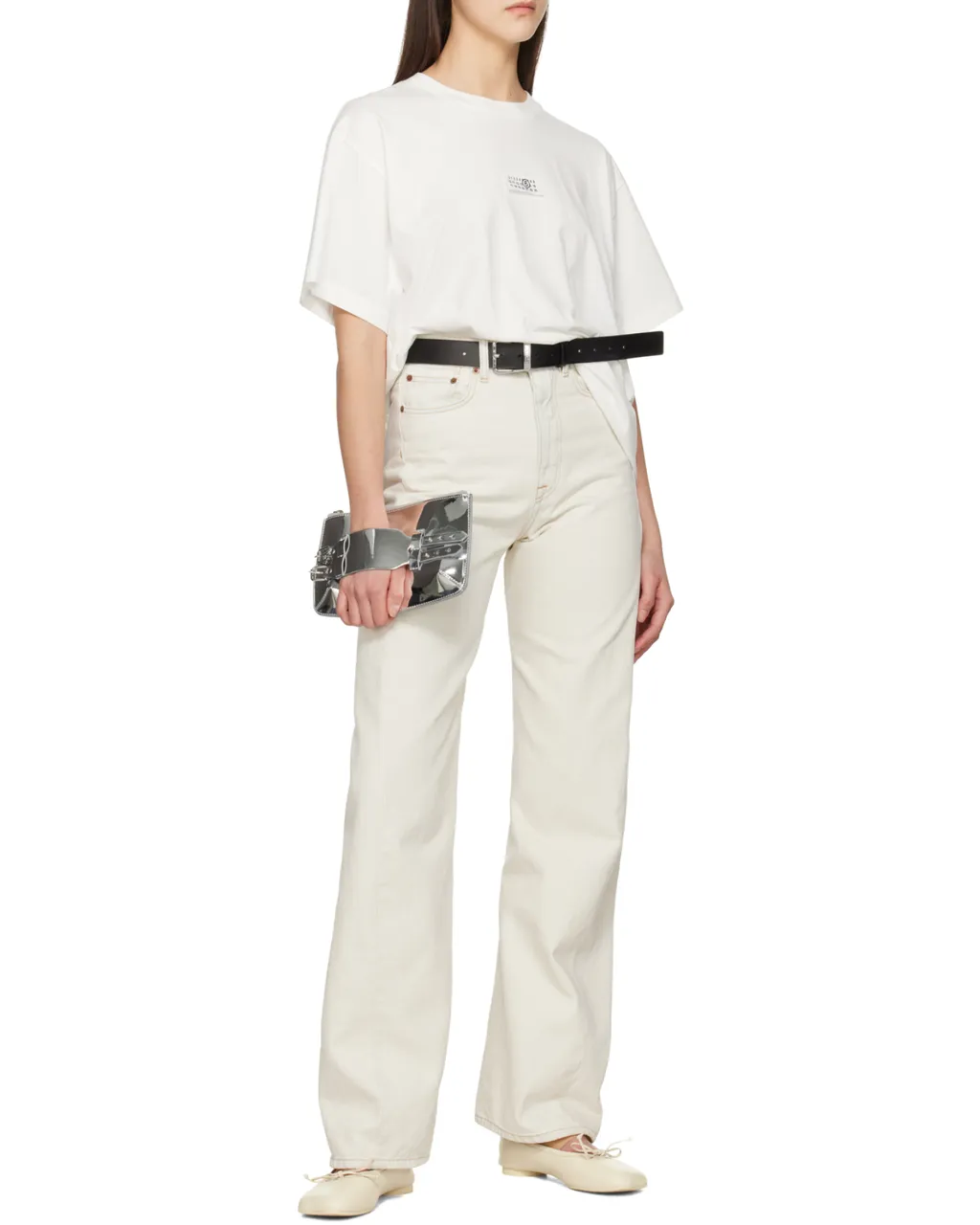 Mm6 Maison Margiela Anatomic Numbers-Motif Bow-Detailed Ballerinas