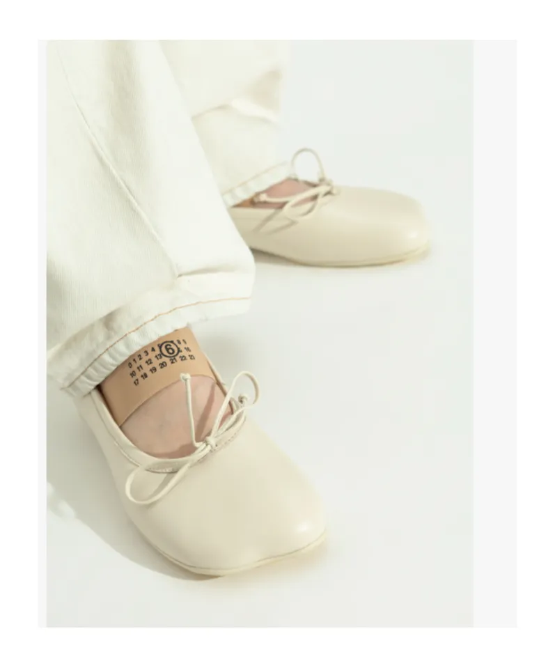 Mm6 Maison Margiela Anatomic Numbers-Motif Bow-Detailed Ballerinas