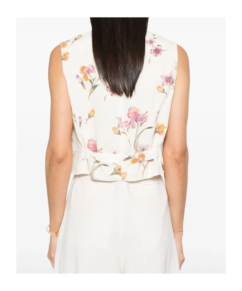 Twinset Floral-Printed V-Neck Waistcoat