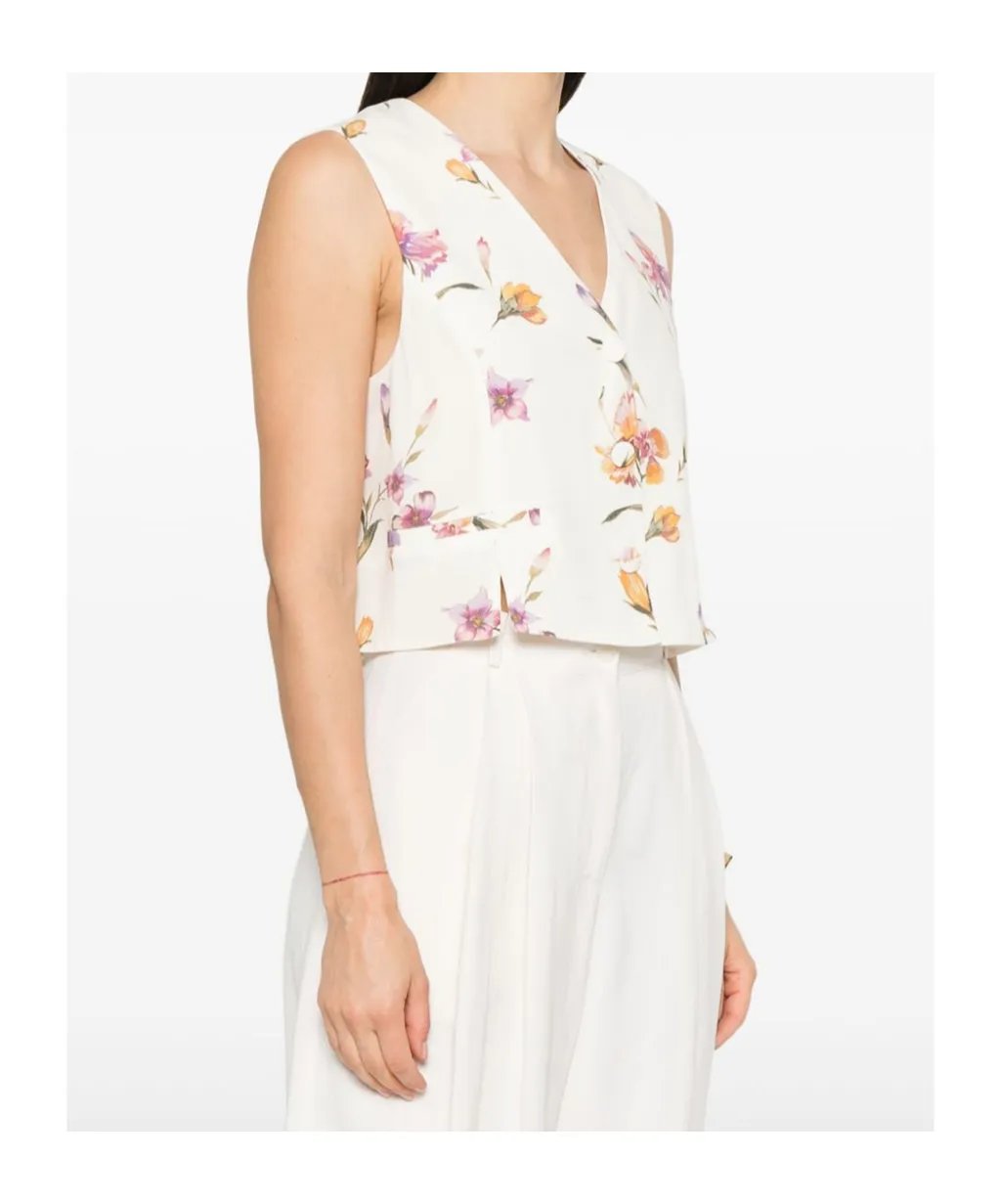 Twinset Floral-Printed V-Neck Waistcoat