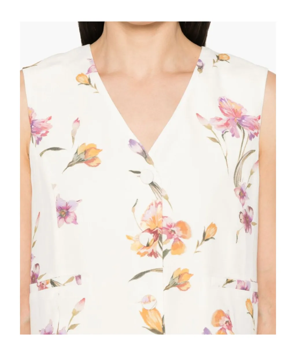 Twinset Floral-Printed V-Neck Waistcoat