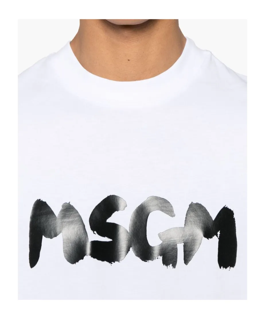 Msgm Logo-Printed Crewneck T-Shirt