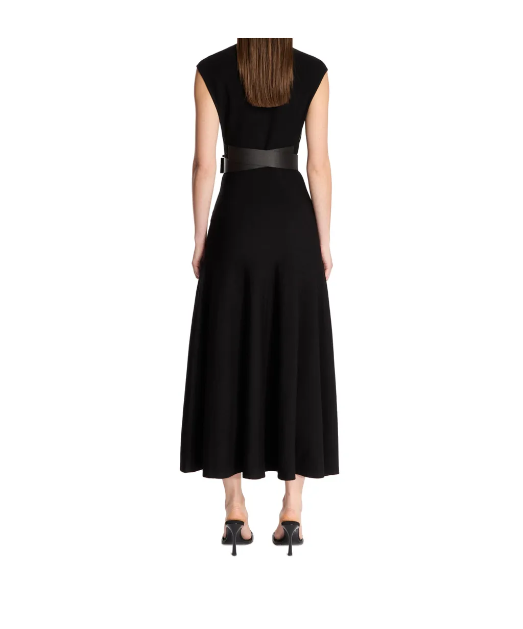 AlaÏA Belted Sleeveless Maxi Dress