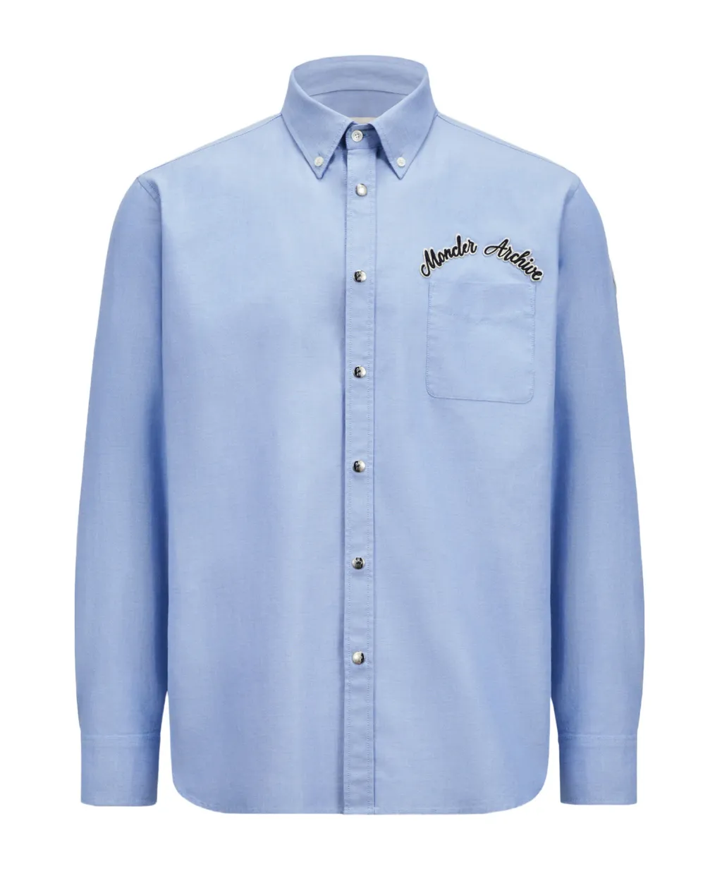 Moncler Embroidered Logo Oxford Shirt