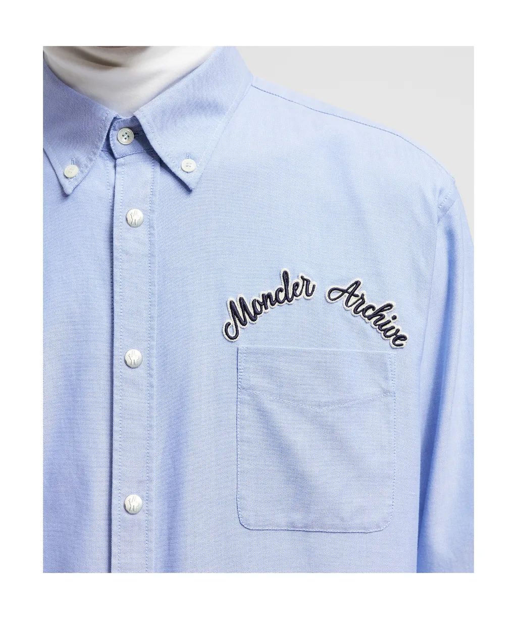 Moncler Embroidered Logo Oxford Shirt