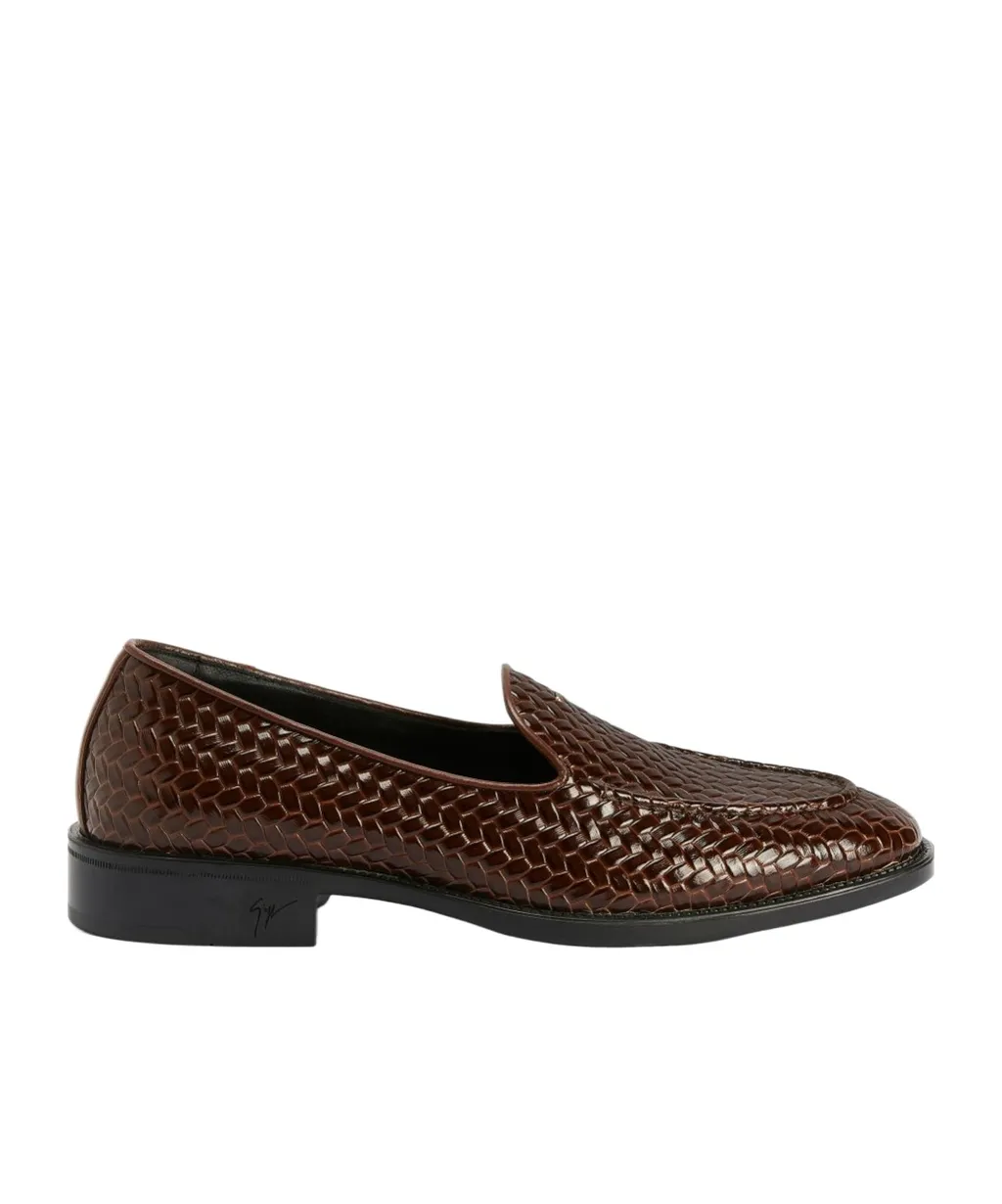 Giuseppe Zanotti Woven-Print Moccasin Loafers