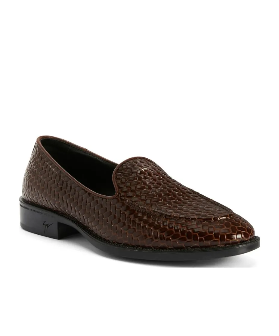 Giuseppe Zanotti Woven-Print Moccasin Loafers