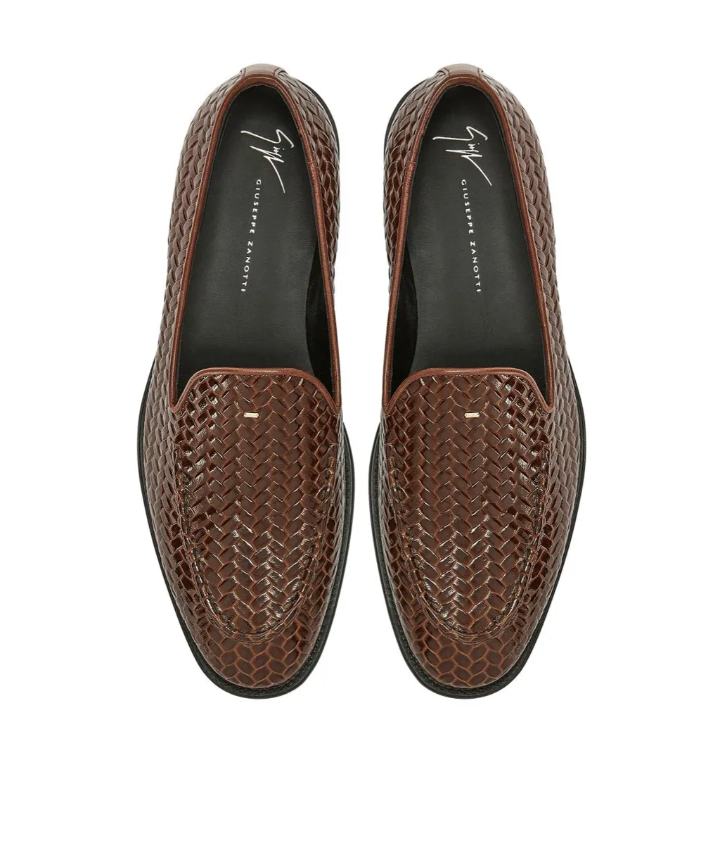 Giuseppe Zanotti Woven-Print Moccasin Loafers