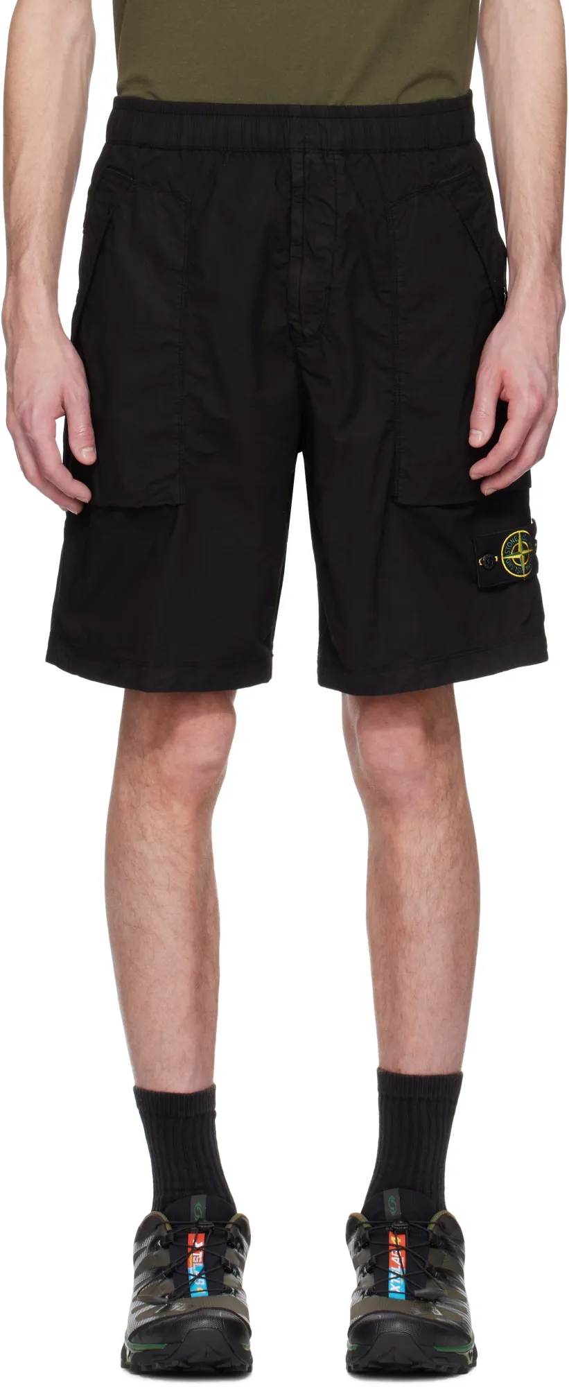 Stone Island Logo Patch Bermuda Shorts