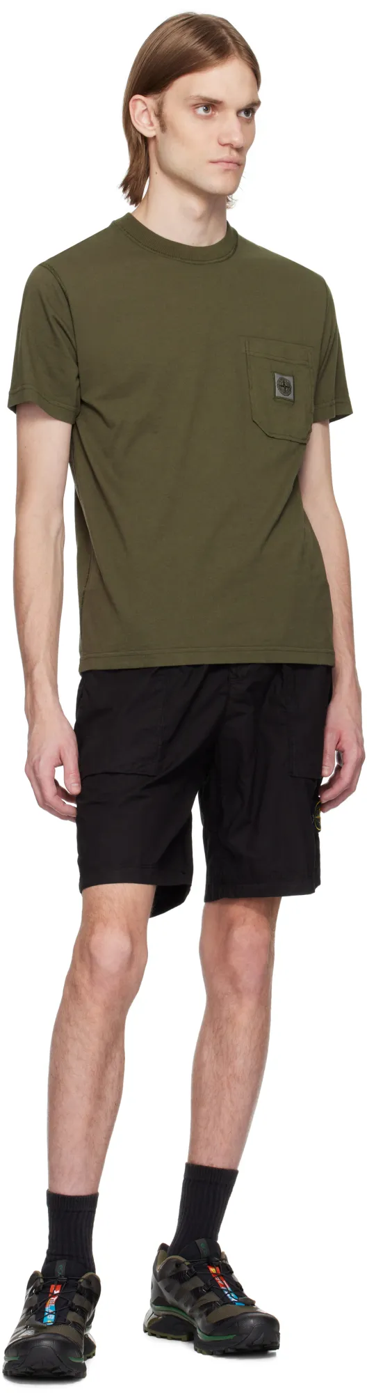 Stone Island Logo Patch Bermuda Shorts