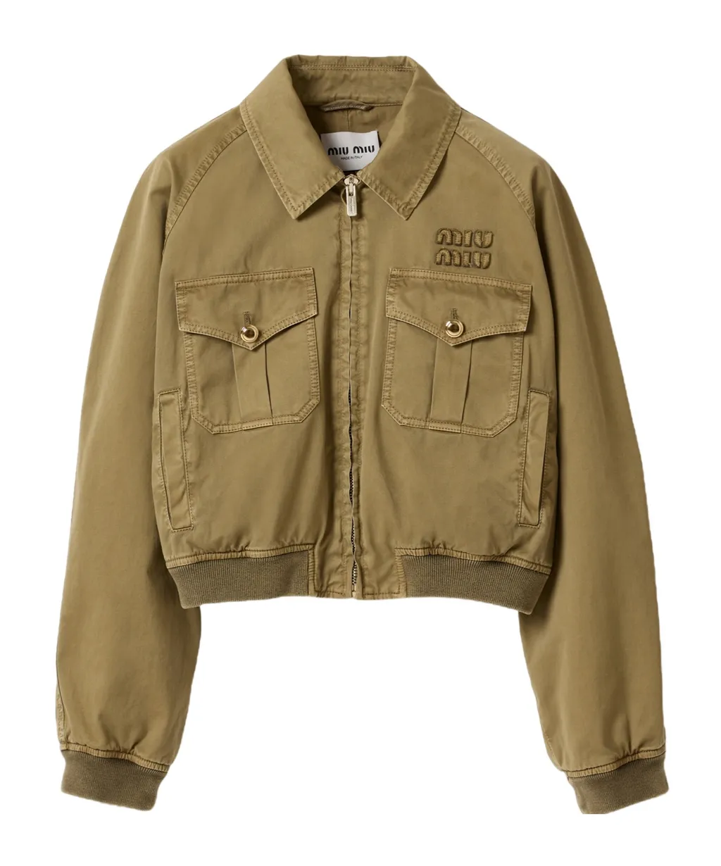 Garment-Dyed Cotton Satin Bomber Jacket