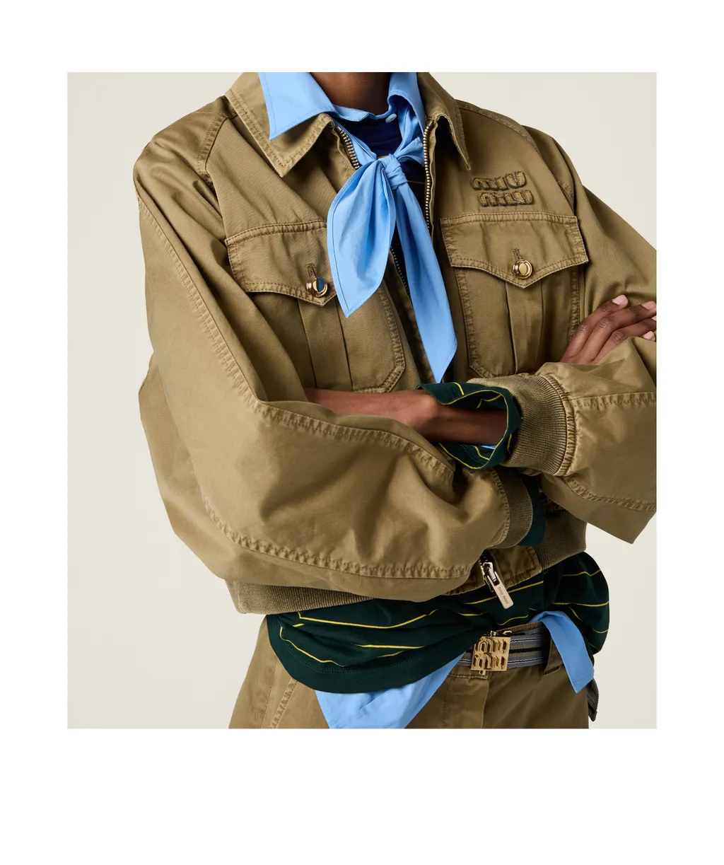 Garment-Dyed Cotton Satin Bomber Jacket