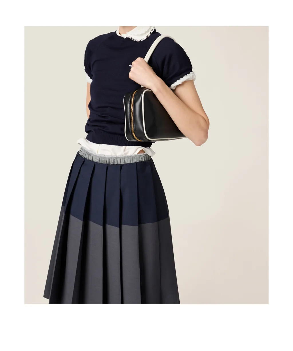 Miu Miu Logo-Intarsia Crewneck Knitted Top