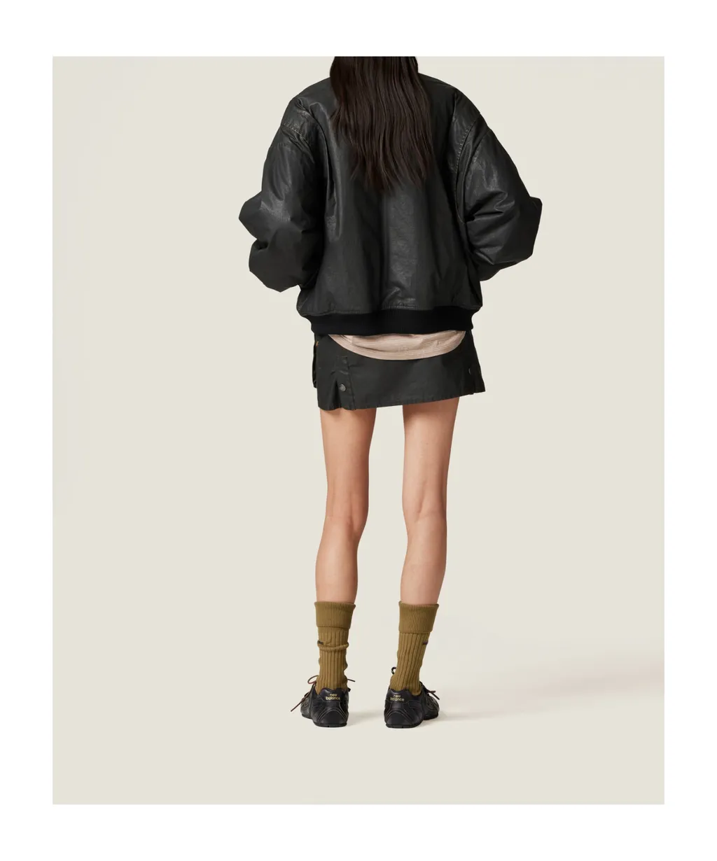 Miu Miu Zip-Up Poplin Bomber Jacket