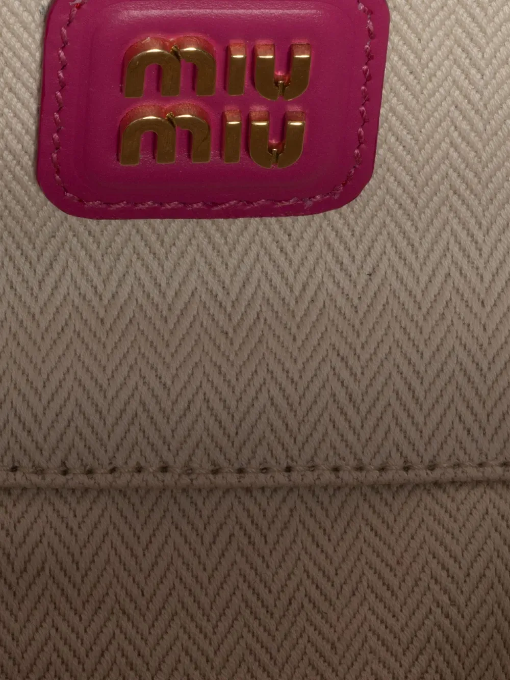 Miu Miu Arcadie Logo Embossed Tote Bag