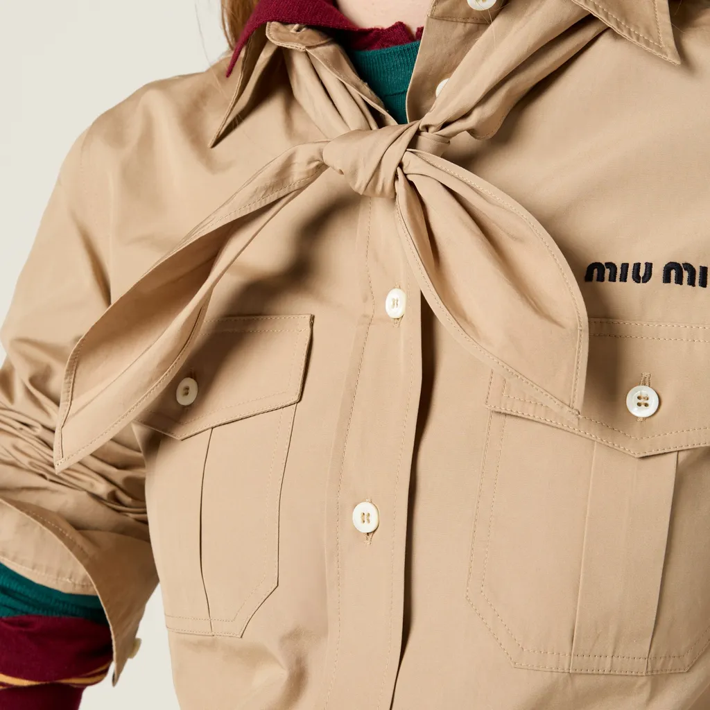 Poplin Shirt With Neckerchief