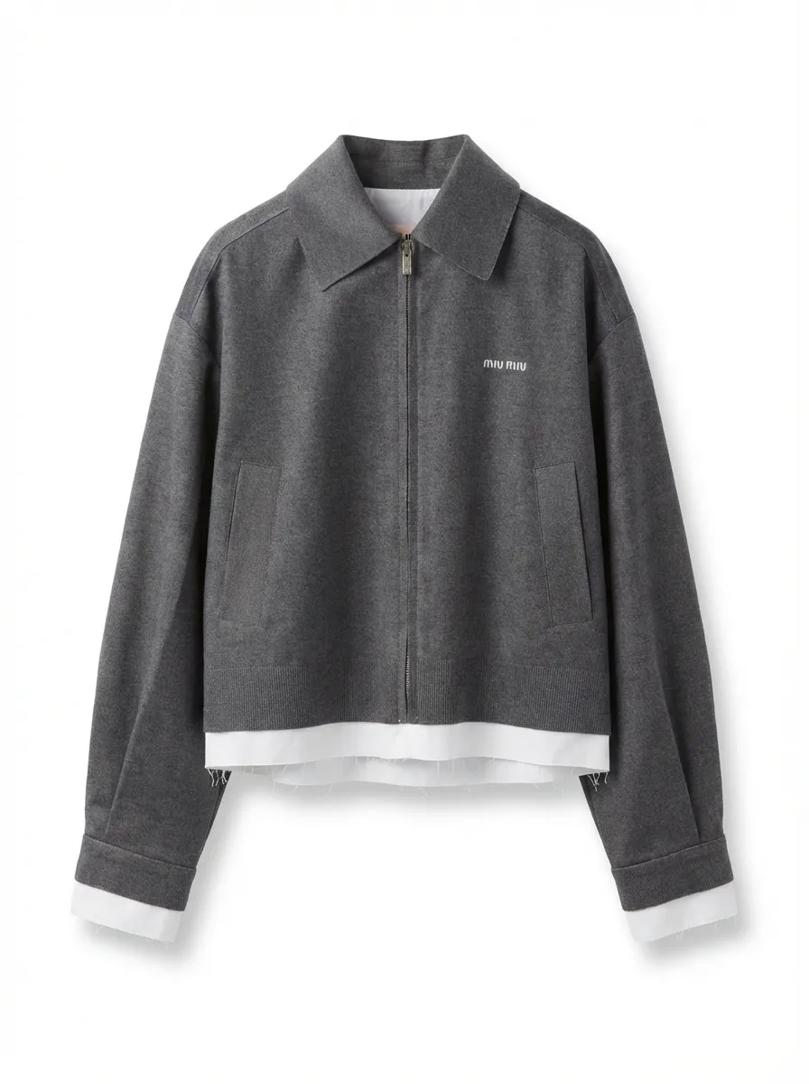 Miu Miu Zip-Up Shirt Jacket