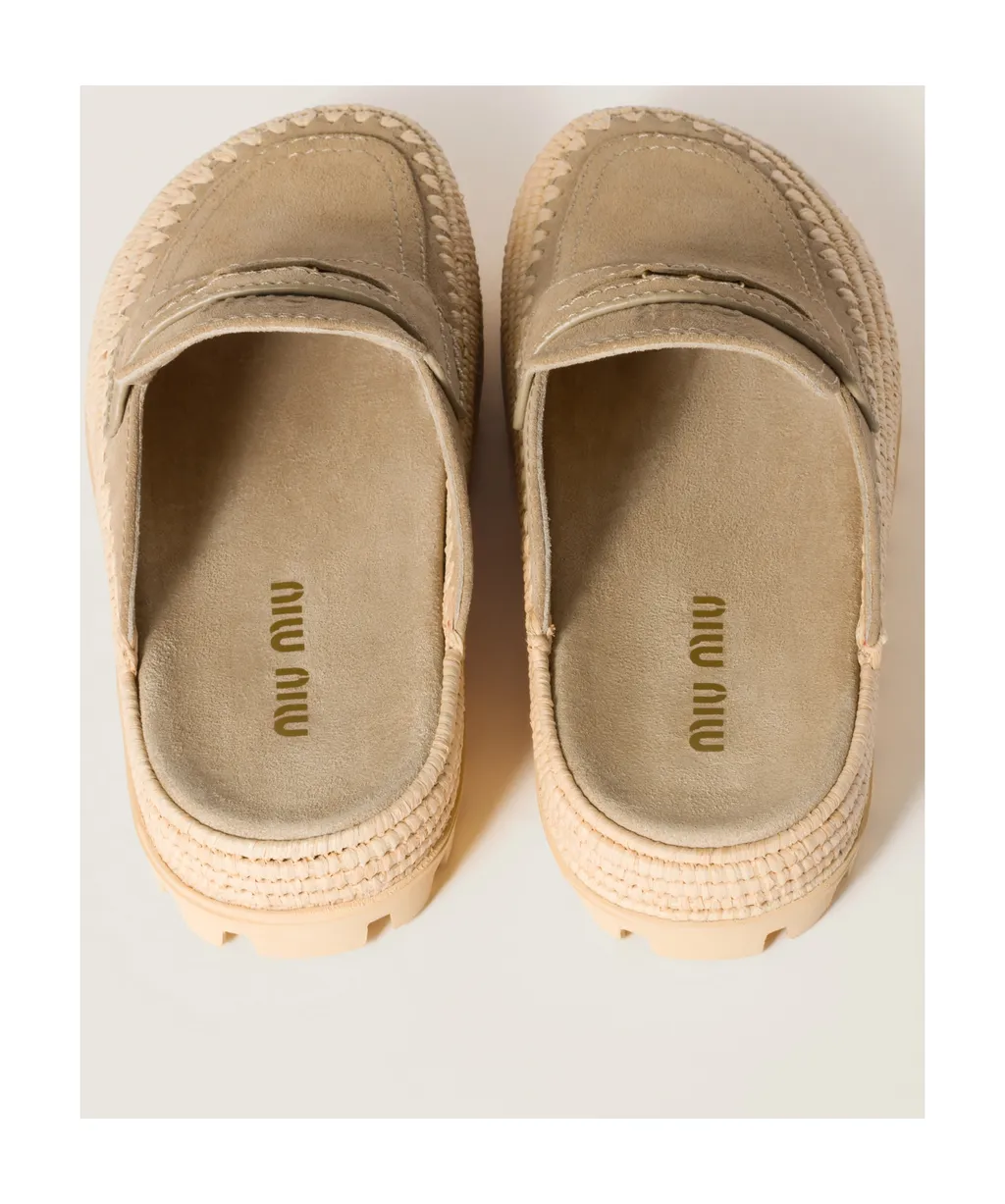 Miu Miu Logo-Embossed Slip-On Mules