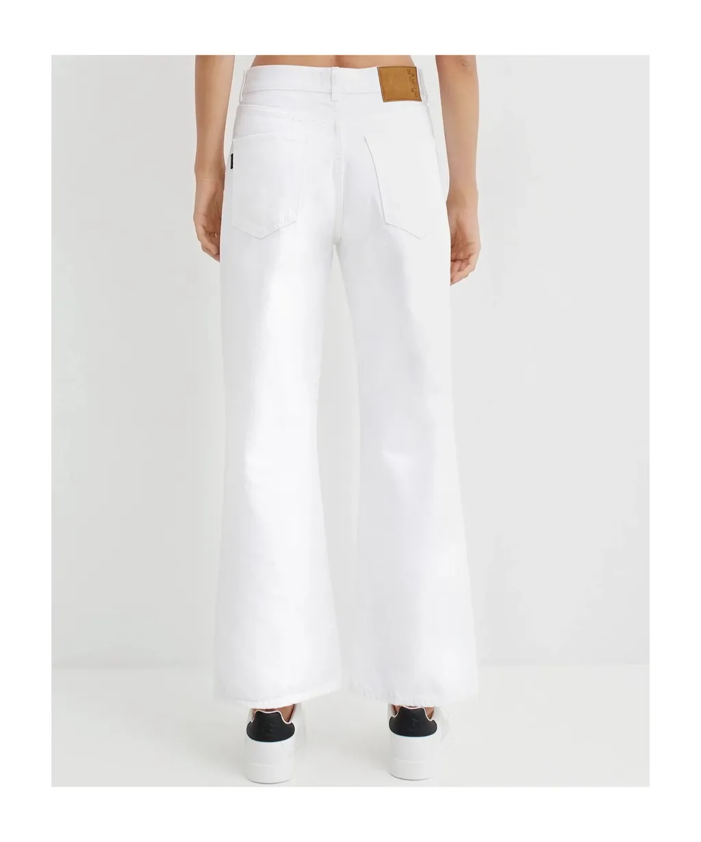 Buttoned Wide-Leg Jeans