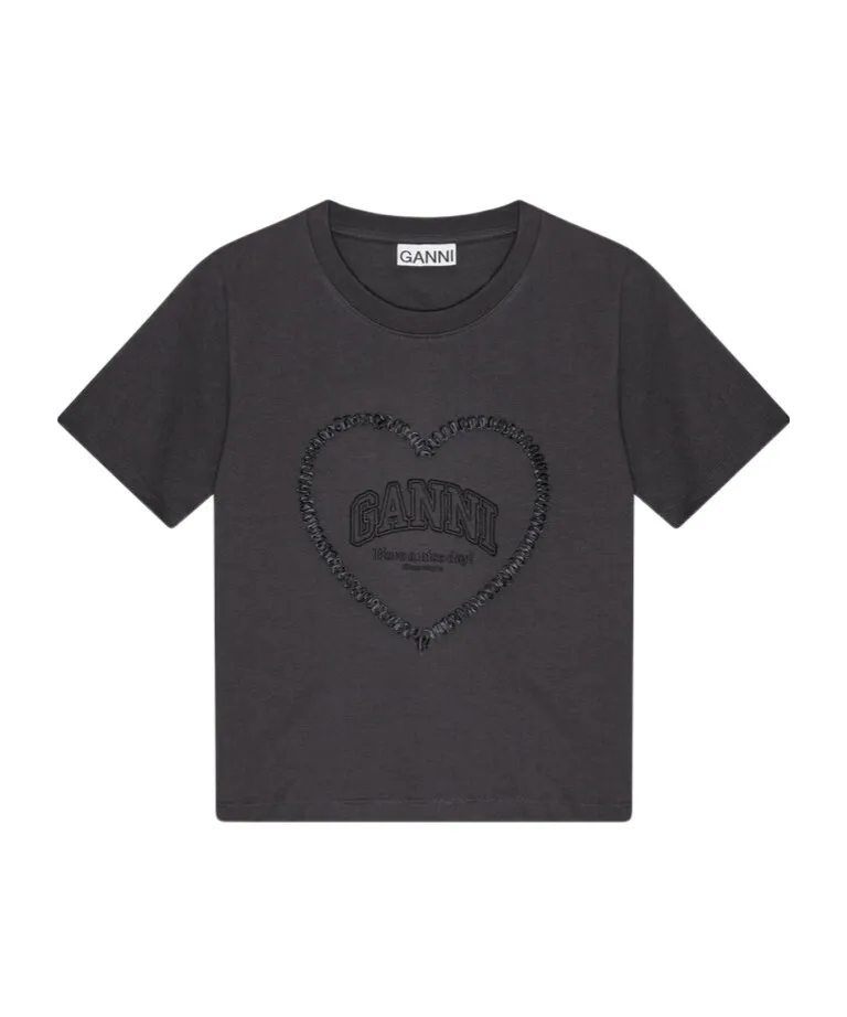 Ganni T-Shirt With Embroidered Logo