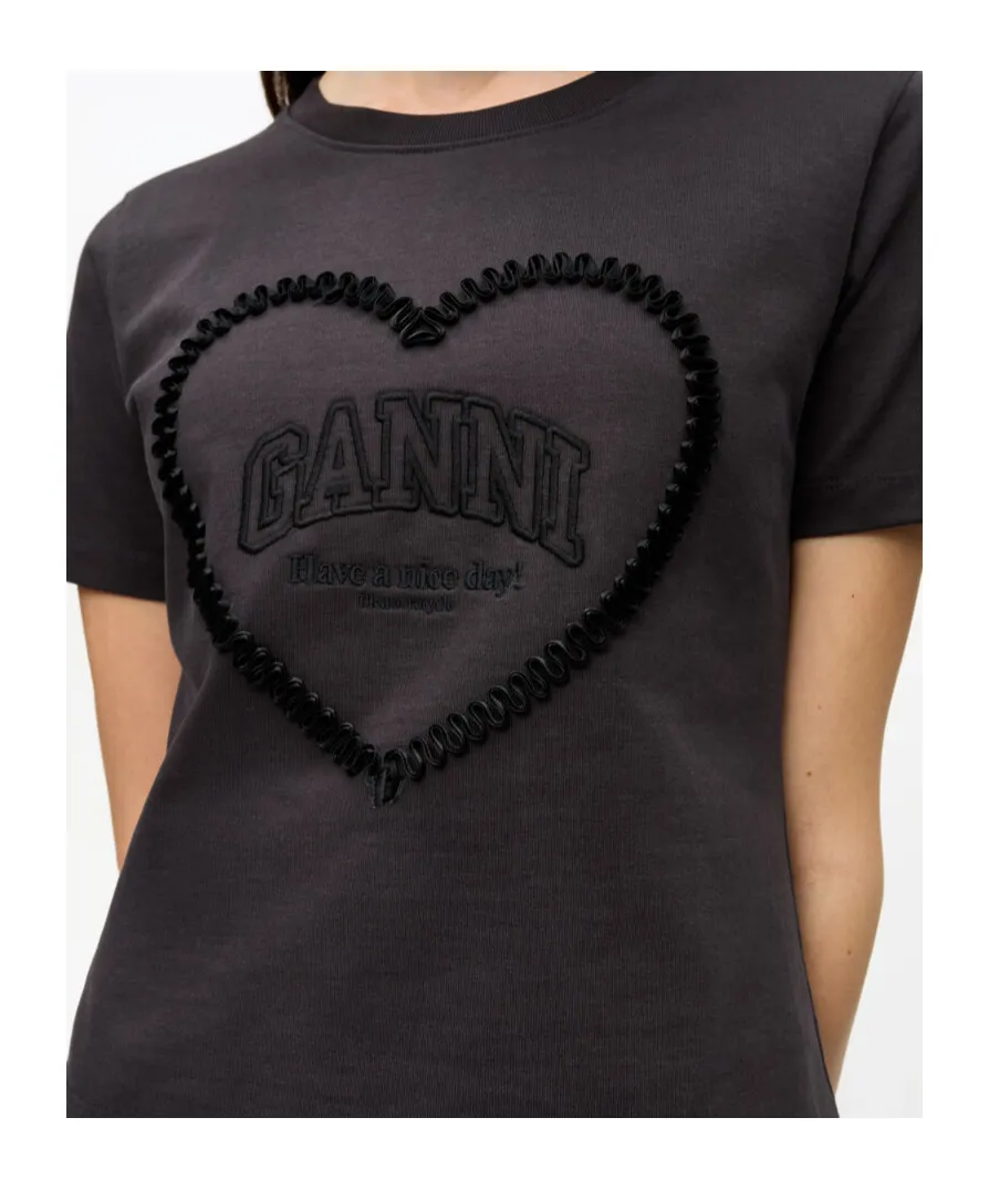 Ganni T-Shirt With Embroidered Logo