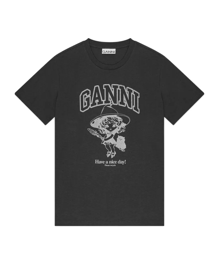 Ganni Graphic Print Casual Top