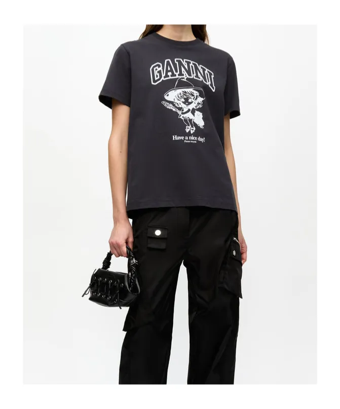 Ganni Graphic Print Casual Top