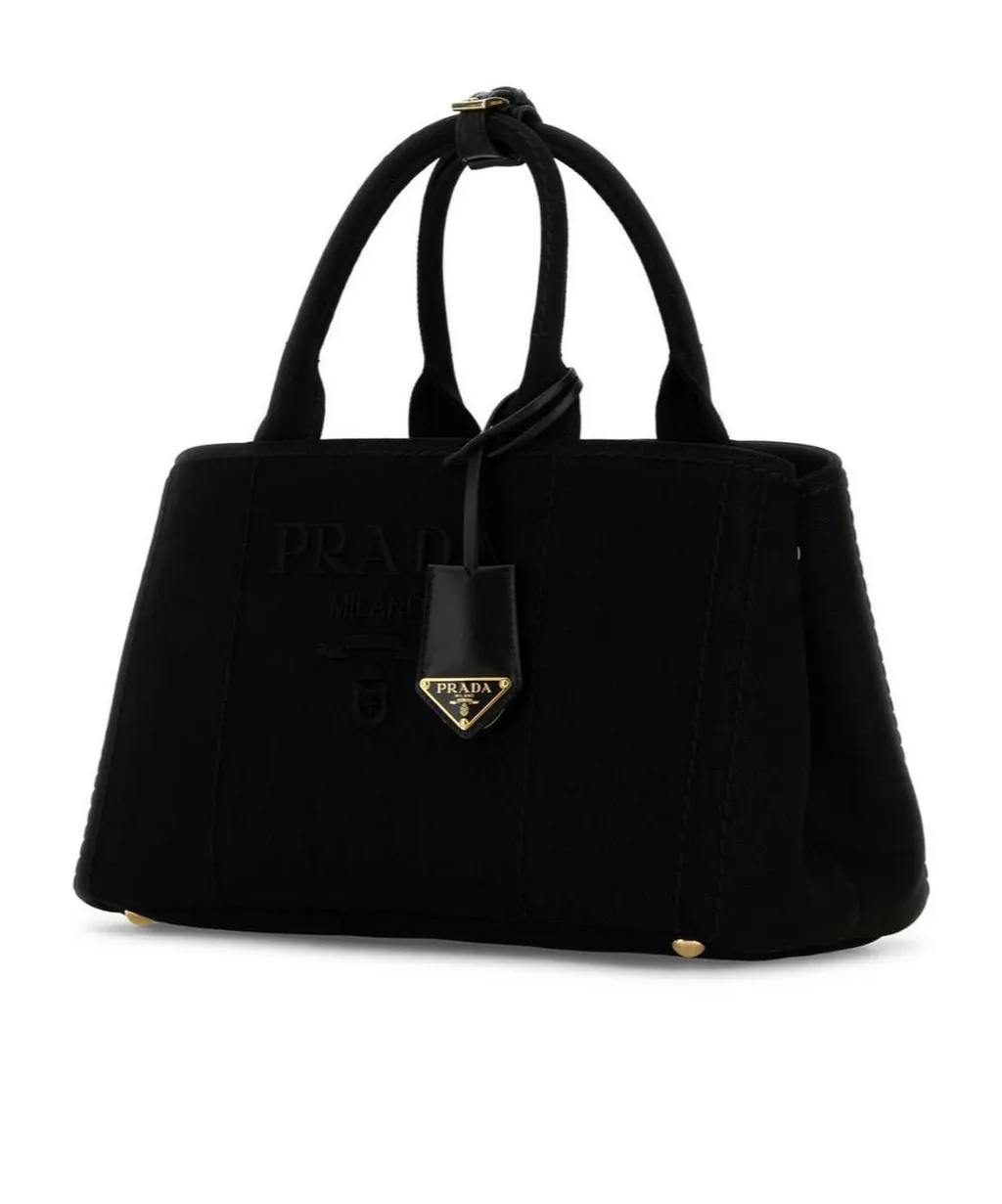 Prada Logo-Embroidered Large Handbag