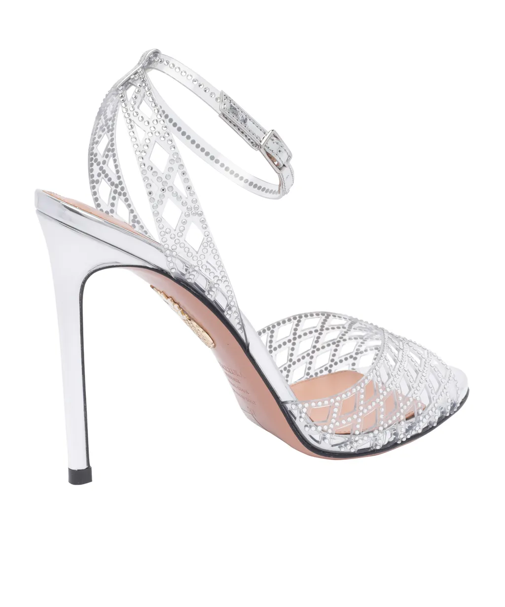 Aquazzura Lumiere Embellished Ankle Strap Sandals