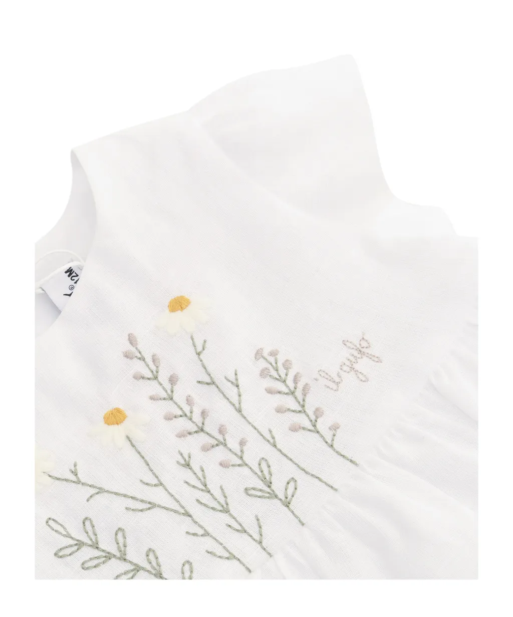 Il Gufo Floral Embroidered Dress