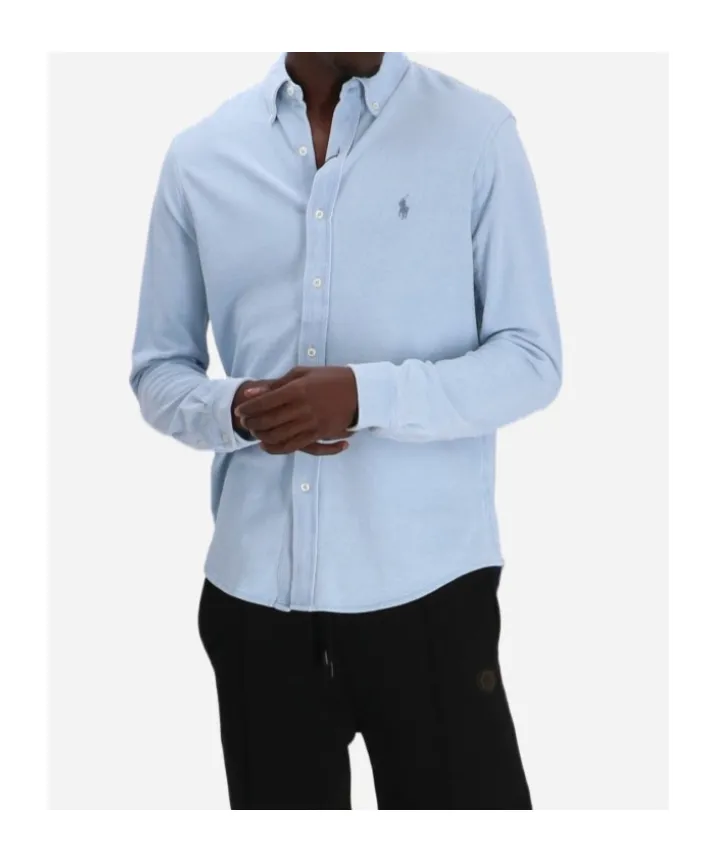 Long-Sleeve Embroidered-Logo Shirt