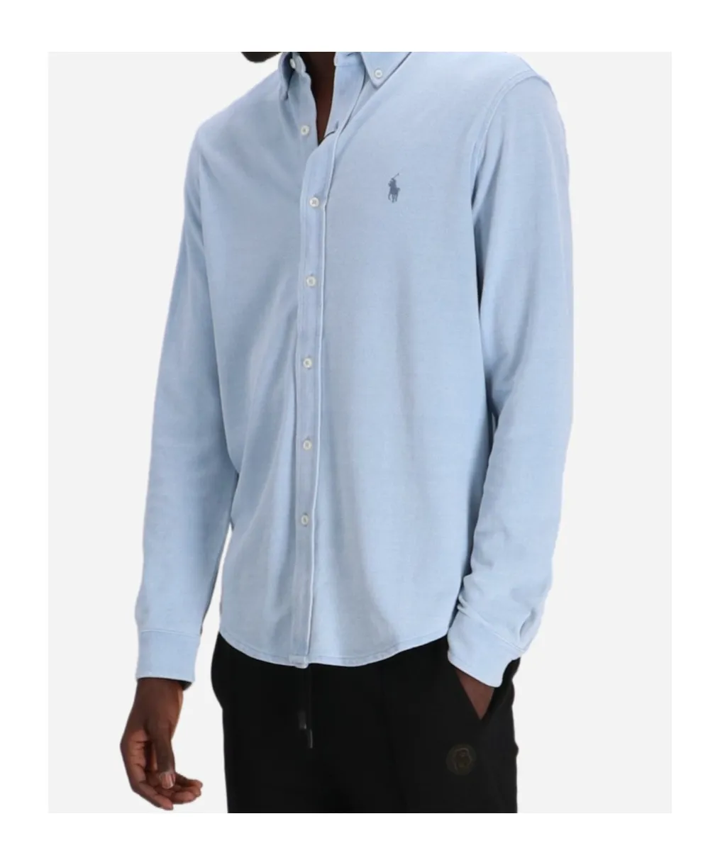 Long-Sleeve Embroidered-Logo Shirt