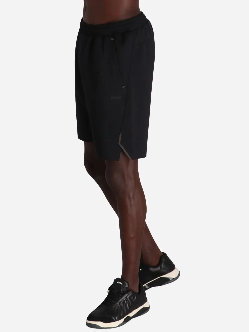 Elasticated-Waistband Track Shorts