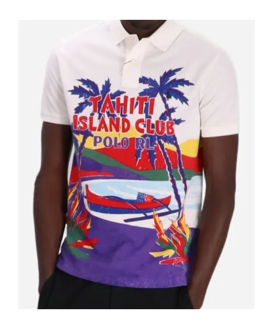 Graphic-Print Polo Shirt