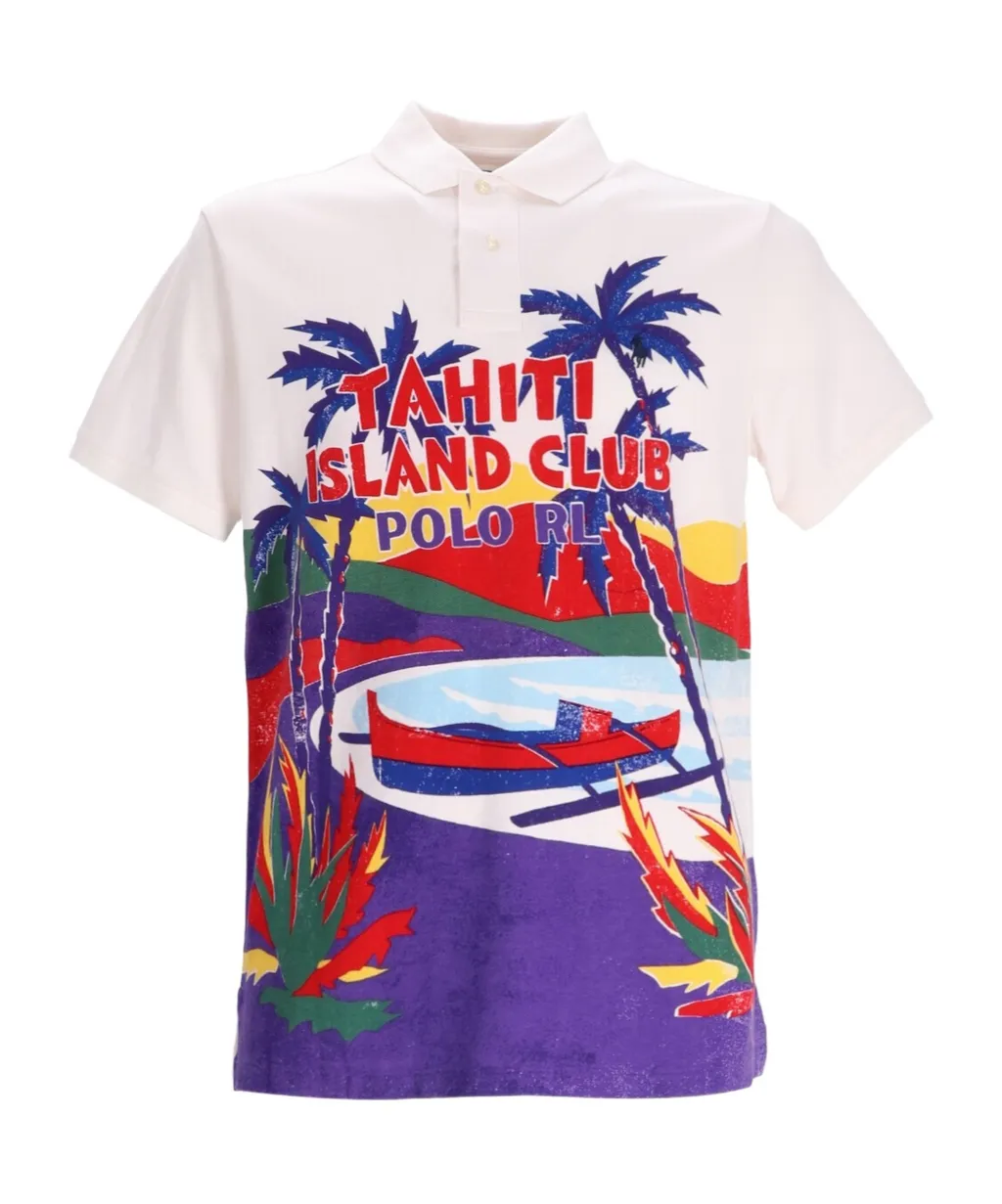 Graphic-Print Polo Shirt