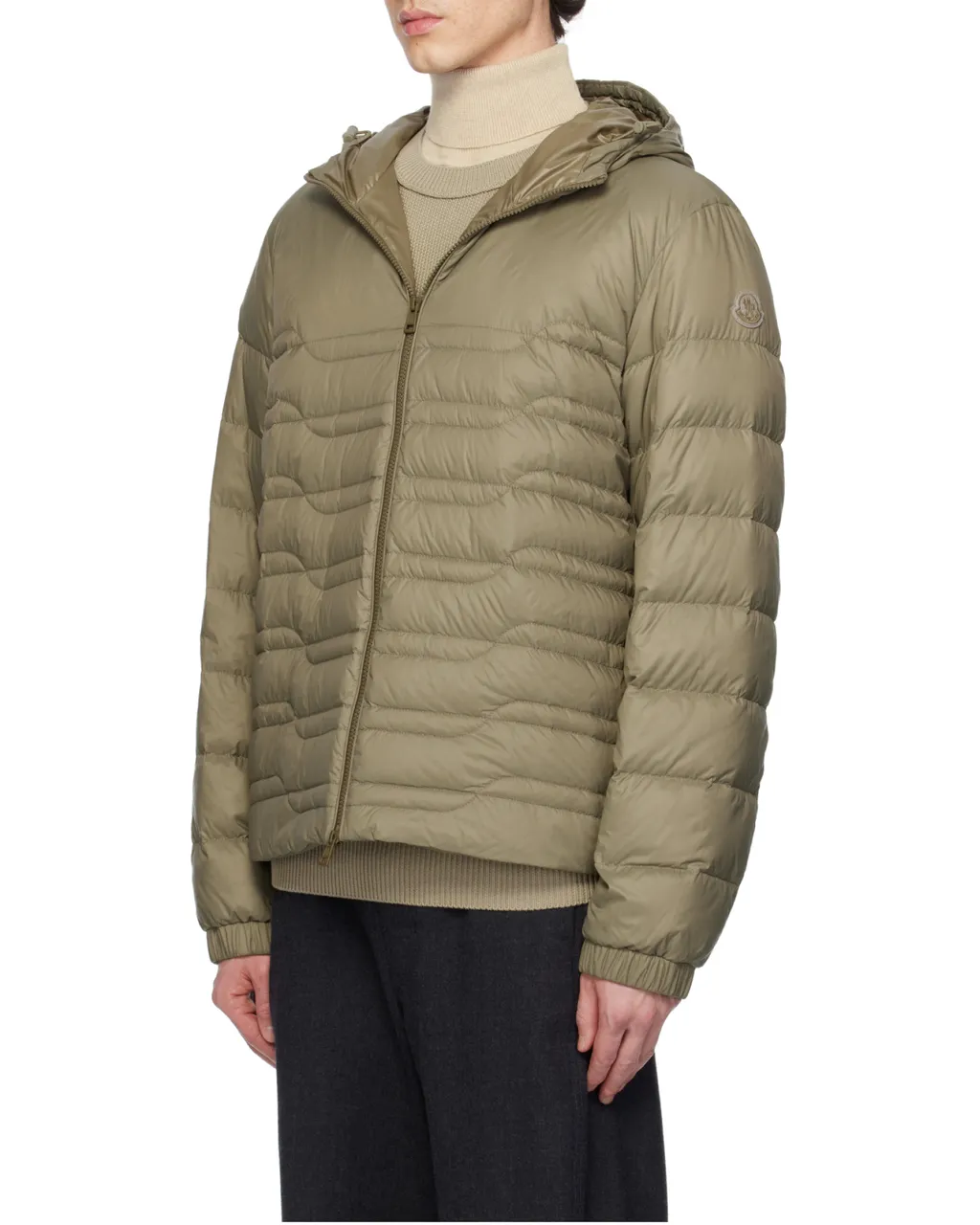 Aleso Hooded Geometric-Quilted Short Down Jacket