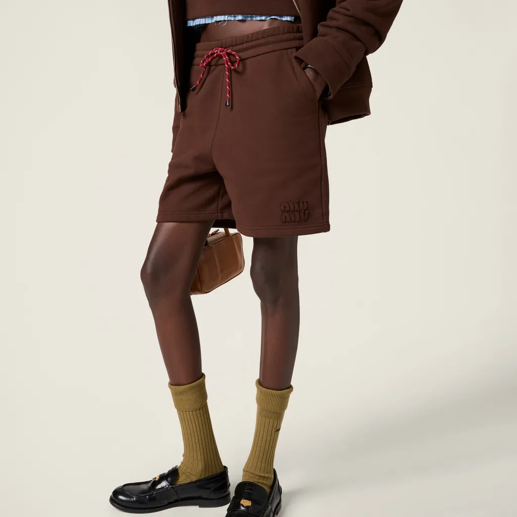 Miu Miu Drawstring Fleece Shorts