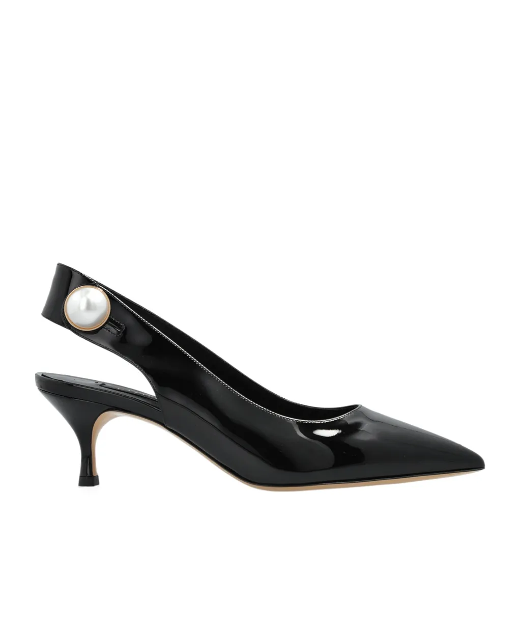 Casadei Pearl Embellished Slingback Pumps