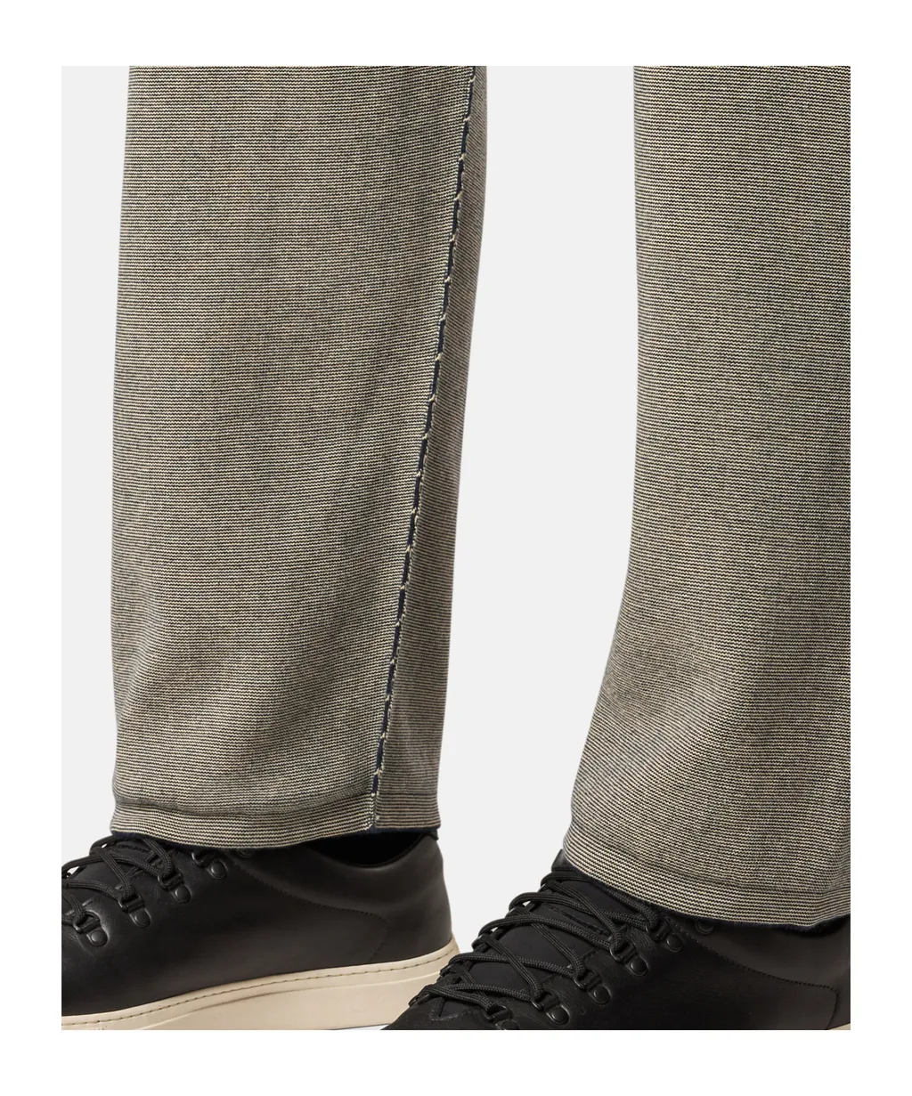 Loose Fit Straight Leg Knit Trousers With Two-Tone Stitching